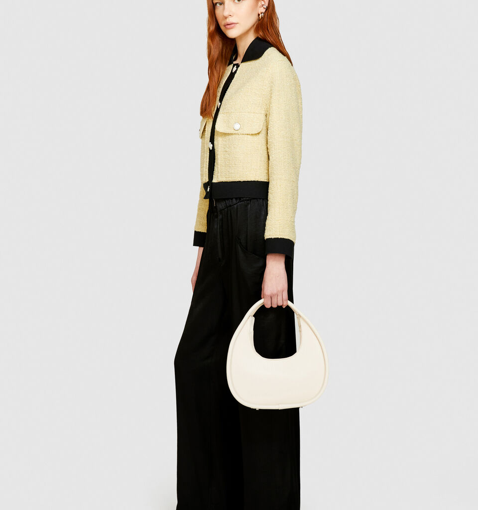 Bouclè jacket with contrast - women's jackets - Yellow | Sisley image number 2